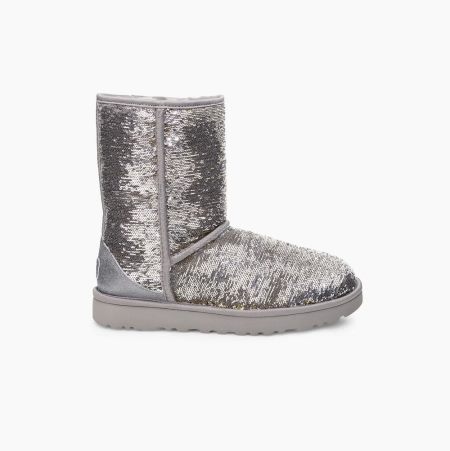 UGG Classic Short Cosmos Sequin Gold Silver Boots for Women (CQLS09128)